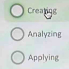 Creating 
Analyzing 
Applying