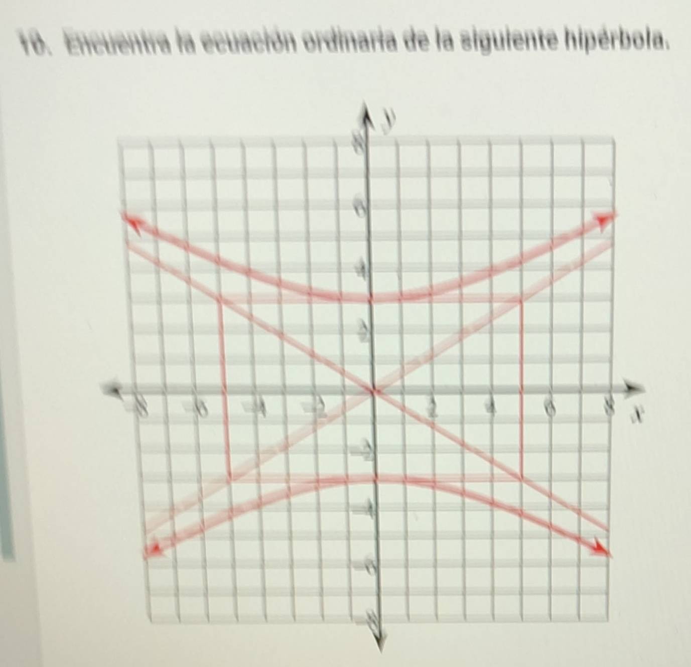 Encuentra la ecuación ordinaria de la siguiente hipérbola.
y
8
4
3
8
2
o 8 x
→
8