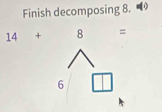 Finish decomposing 8.
14+ 8 □  =
6