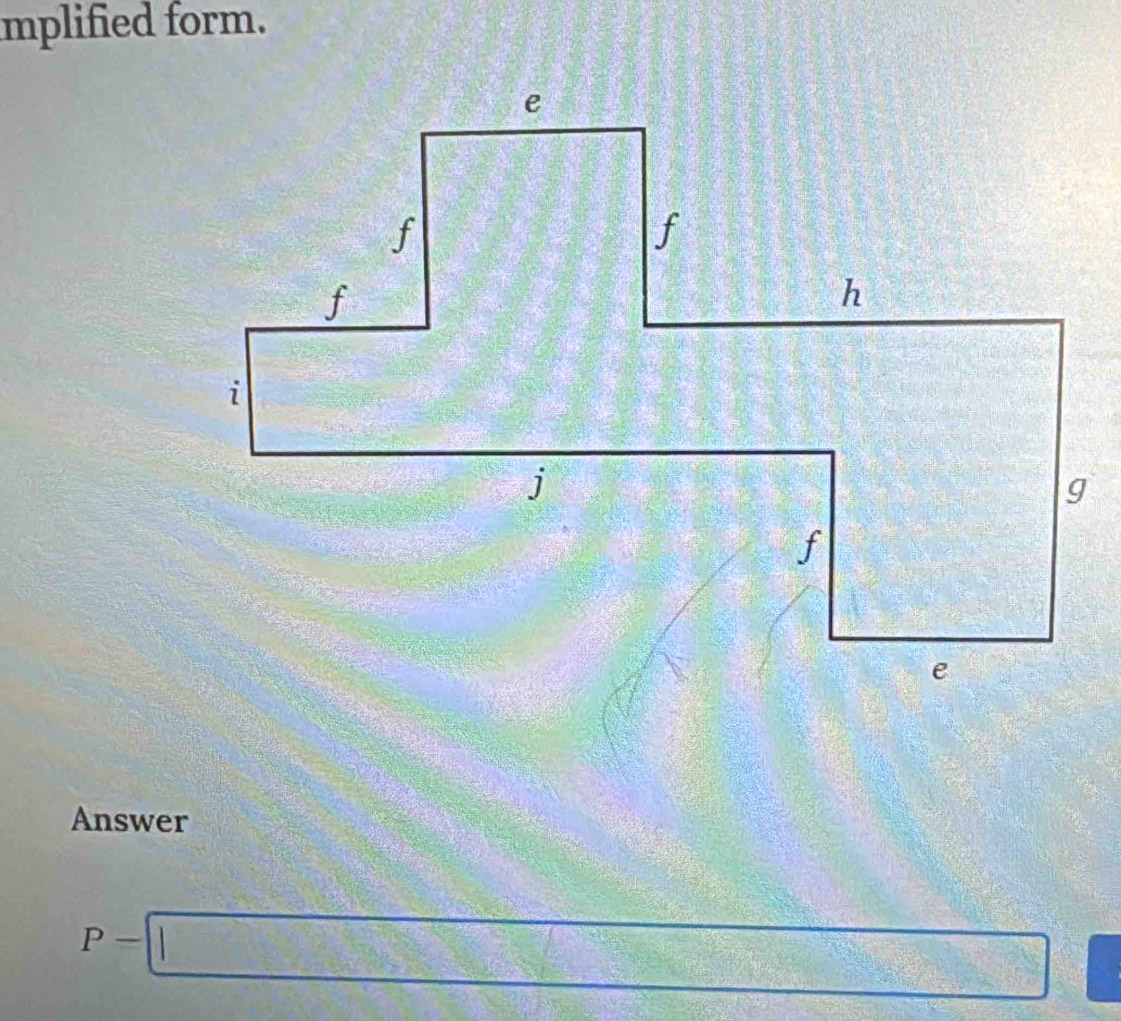 mplified form. 
Answer
P=□