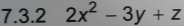 2x^2-3y+z