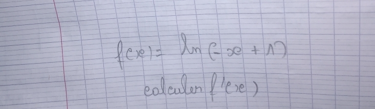 f(x)=ln (-x+1)
colcuan Peve)