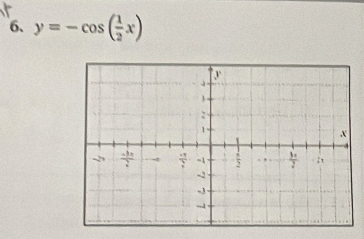 y=-cos ( 1/2 x)