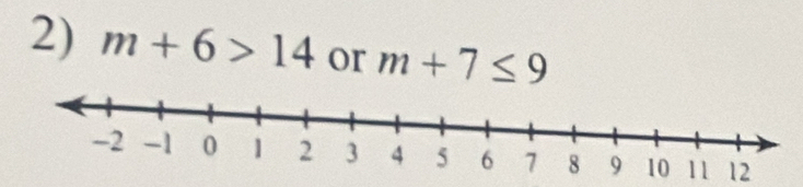 m+6>14 or m+7≤ 9
12