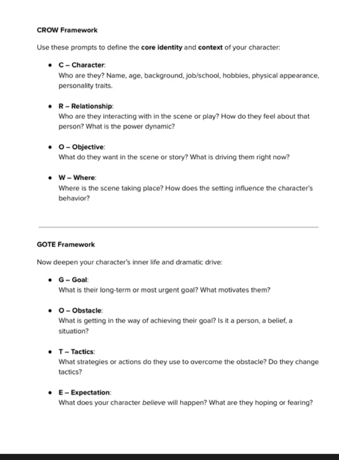 Solved: CROW Framework Use these prompts to define the core identity ...
