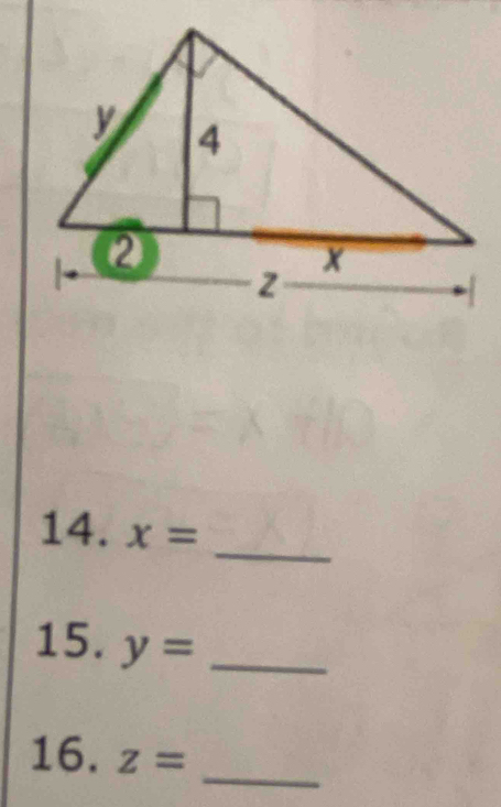 x=
15. y= _ 
_ 
16. z=