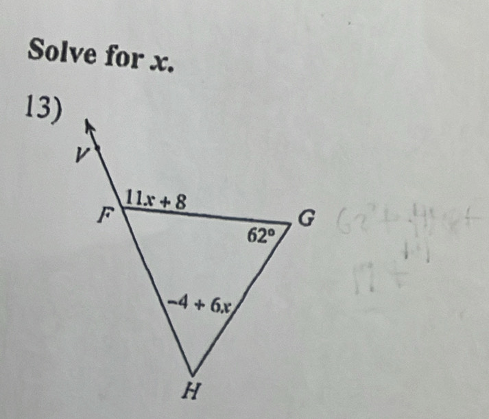 Solve for x.
13)