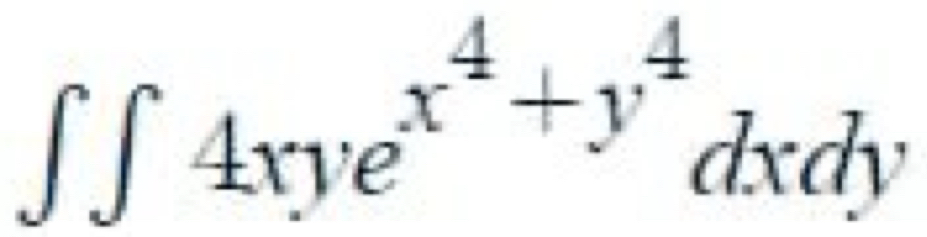 ∈t ∈t 4xye^(x^4)+y^4dxdy