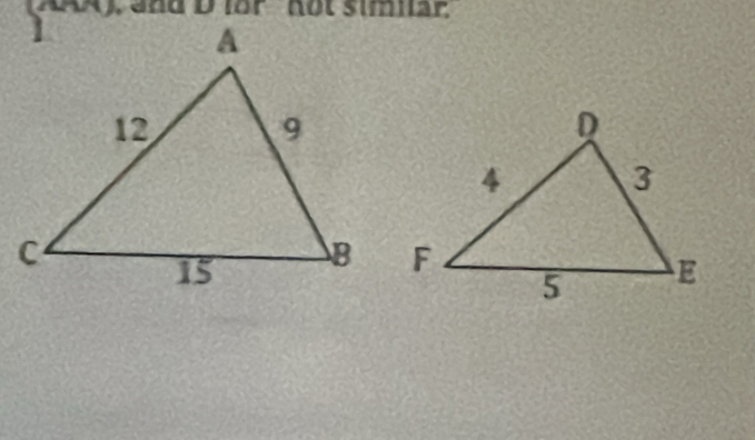 AAA), and D for not simiar