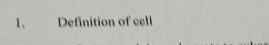 Definition of cell