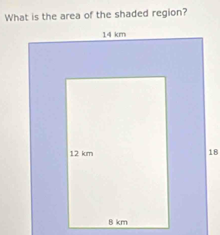 What is the area of the shaded region?
18