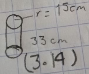 r=15cm
33cm
(3.14)