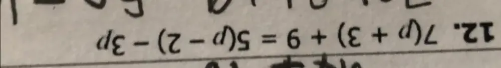 7(p+3)+9=5(p-2)-3p