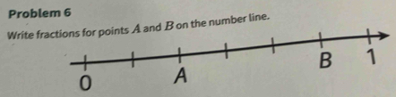 Problem 6 
Write B on the number line.