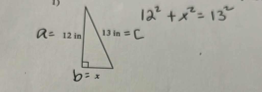 12^2+x^2=13^2