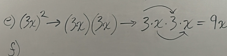 (3x)^2to (3-x)(3x) 3· x· 3· x=9x