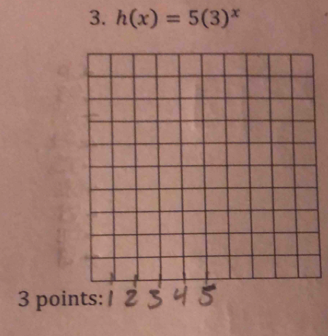 h(x)=5(3)^x
3 poi