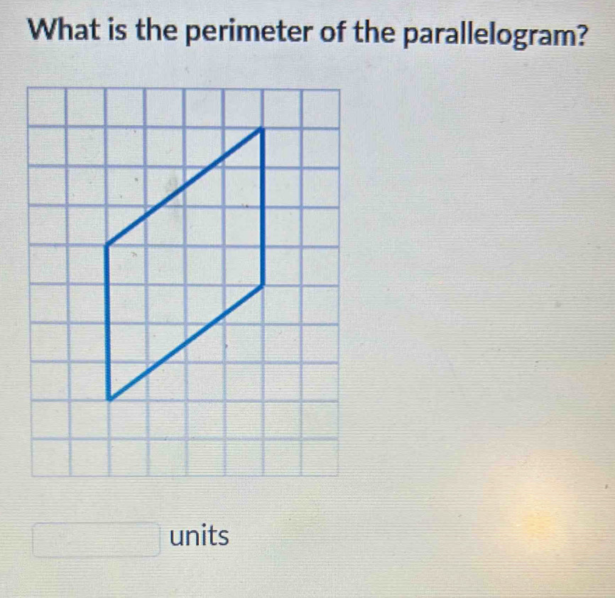 What is the perimeter of the parallelogram? 
□ units