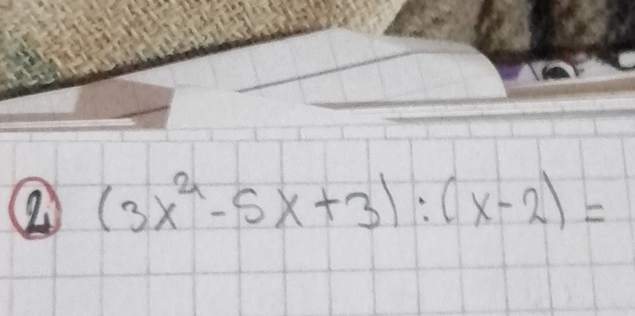 (3x^2-5x+3):(x-2)=