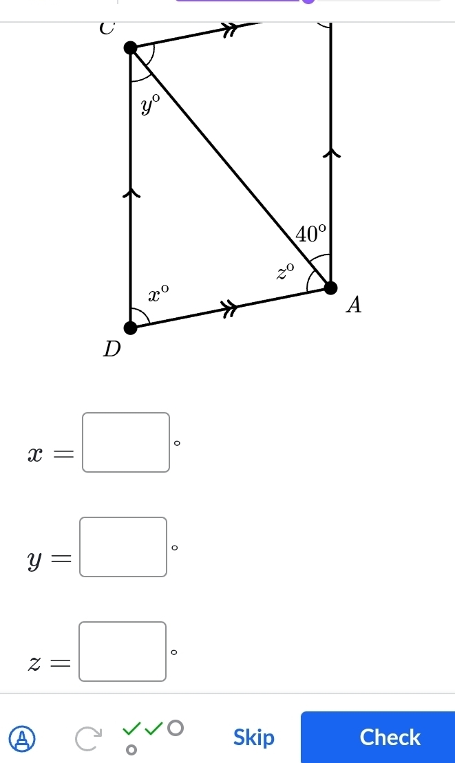 x=□°
y=□°
z=□°
A Cζ ^- I Skip Check