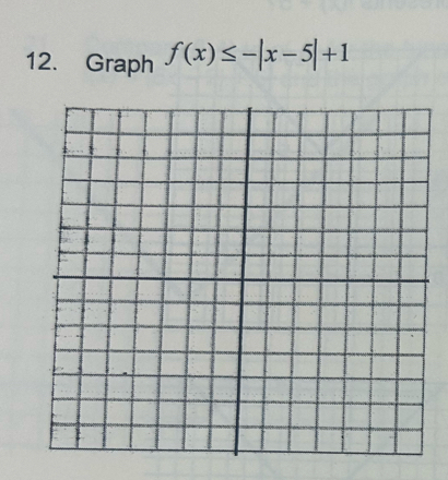 Graph f(x)≤ -|x-5|+1