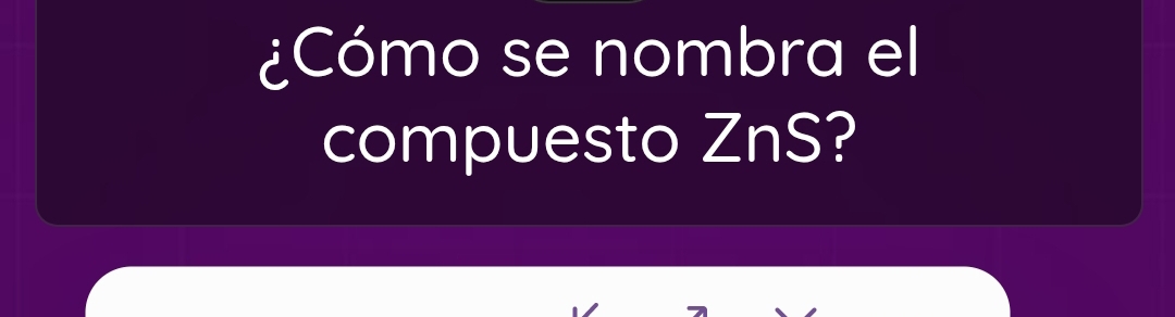 ¿Cómo se nombra el 
compuesto ZnS?