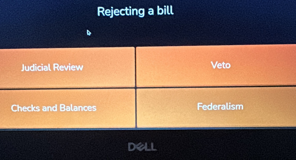 Rejecting a bill 
Dell