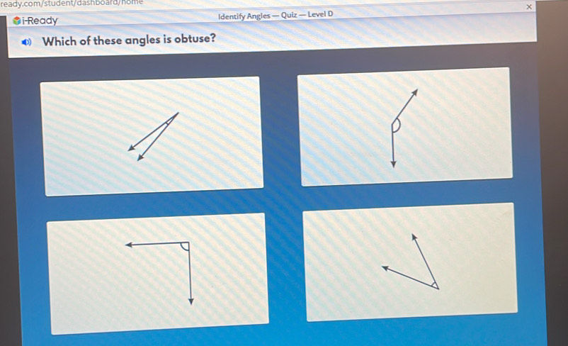 Solved: i-Ready Identify Angles — Quiz — Level D Which of these angles ...