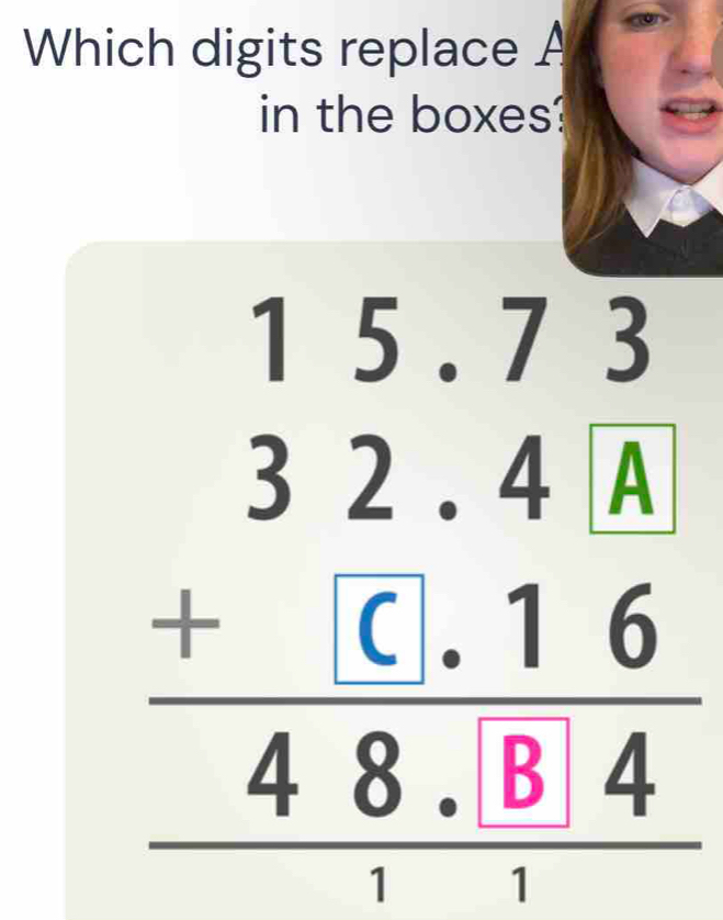 Which digits replace A
in the boxes?