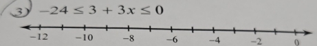 3 -24≤ 3+3x≤ 0
-4 -2 (