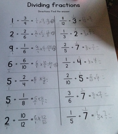 Dividing fractions