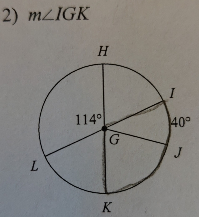 m∠ IGK
K