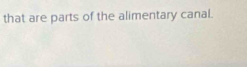 that are parts of the alimentary canal.