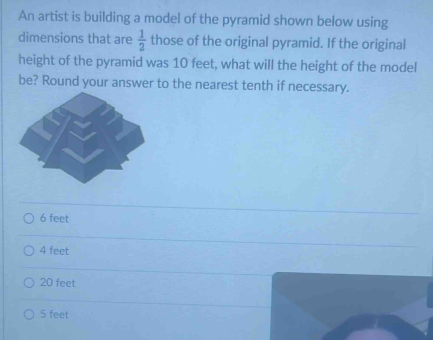 Solved: An artist is building a model of the pyramid shown below using ...