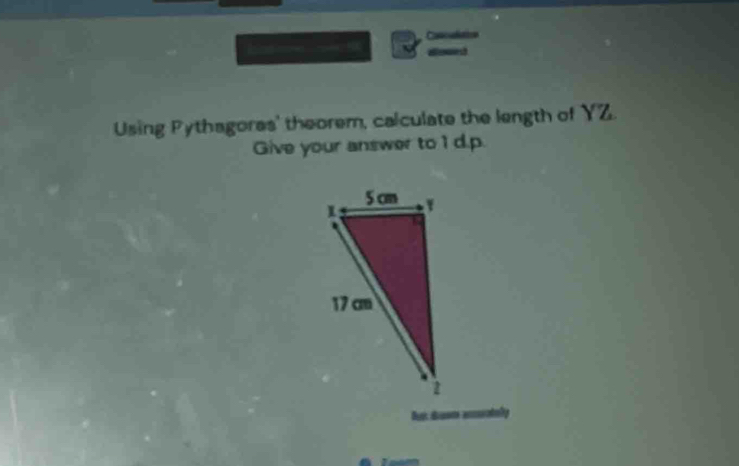 Conculiation 
a 
Using Pythagores' theorem, calculate the length of YZ
Give your answer to 1 d.p. 
Dug dousna ancatly