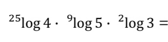 ^25log 4·^9log 5·^2log 3=