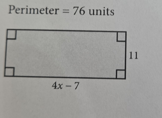 Perimeter =76 units