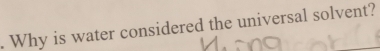 Why is water considered the universal solvent?