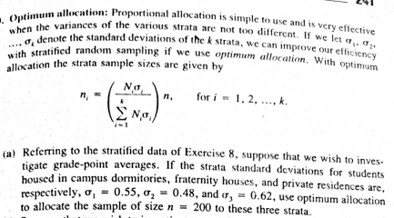 Solved: 24 . Optimum allocation: Proportional allocation is simple to ...