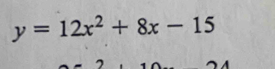 y=12x^2+8x-15