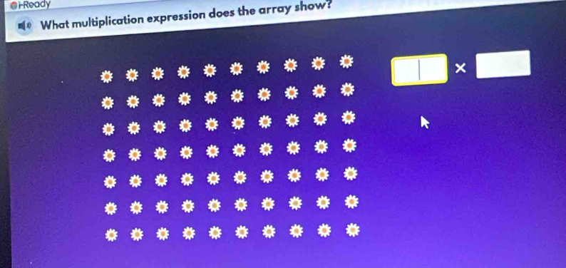 i-Ready 
What multiplication expression does the array show?
□ * □