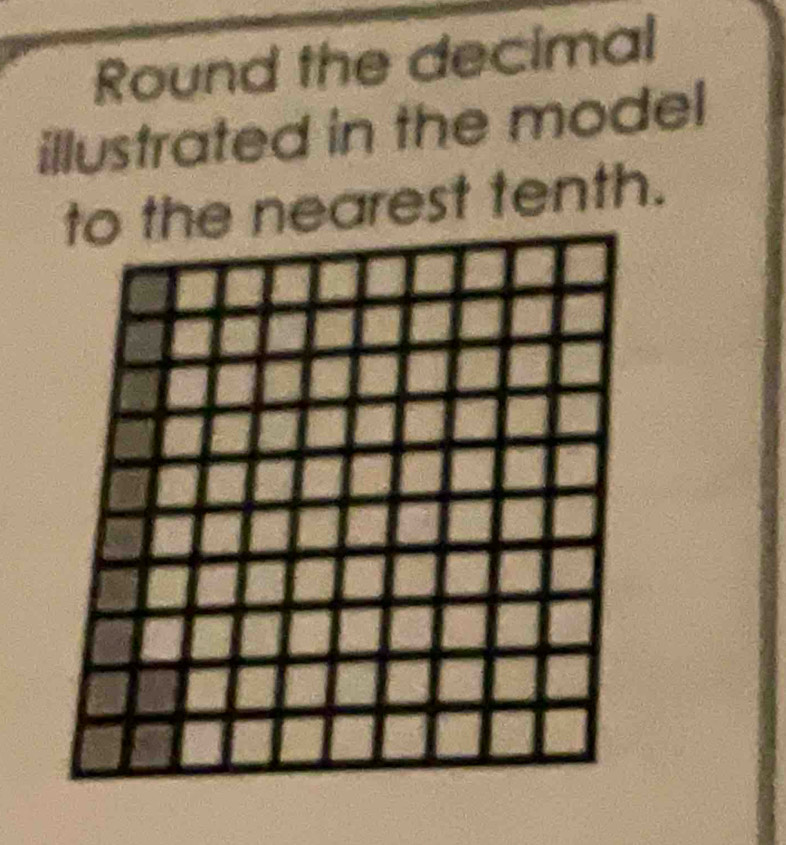 Round the decimal 
illustrated in the model