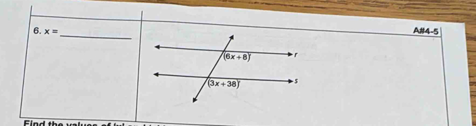 x= A#4-5
Find