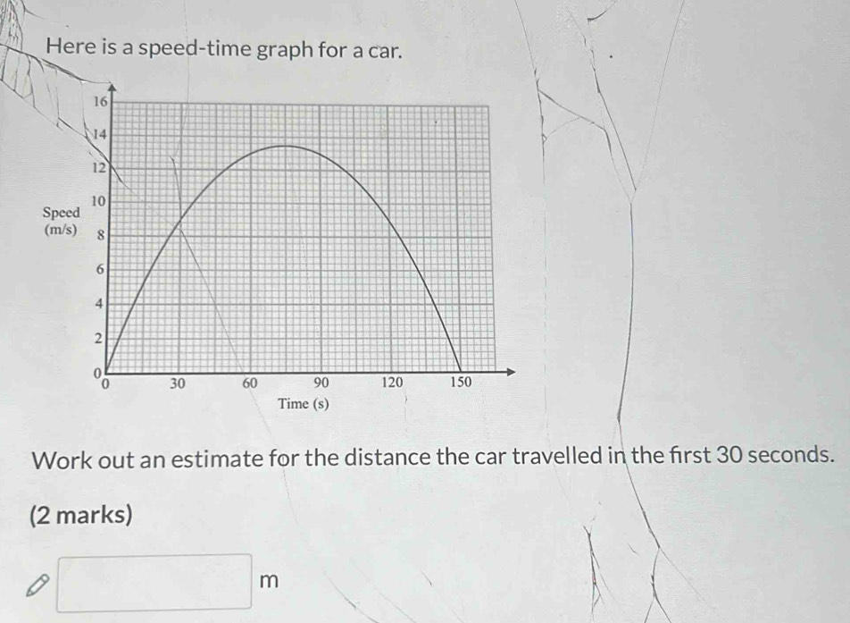 Solved: Here is a speed-time graph for a car. Spe (m/s) Time (s) Work ...