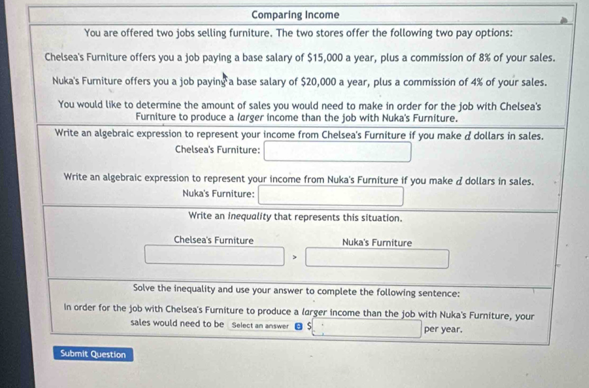 Comparing Income