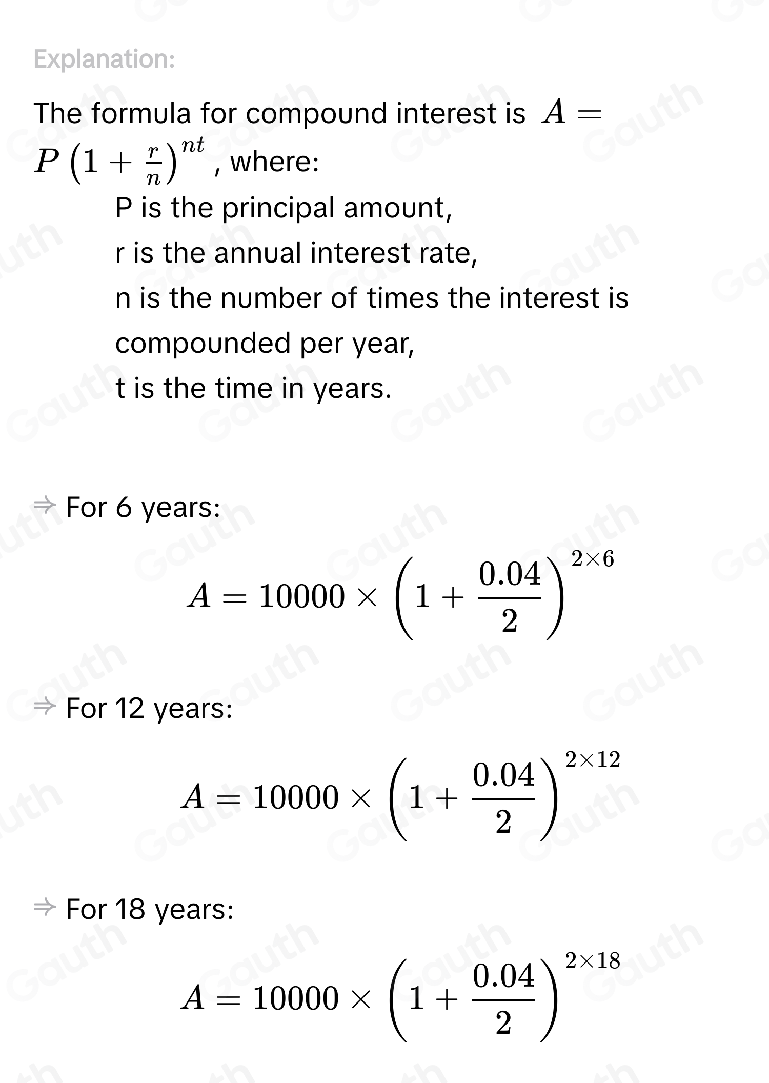 Solved: If $10,000 is invested at an interest rate of 4% per year ...