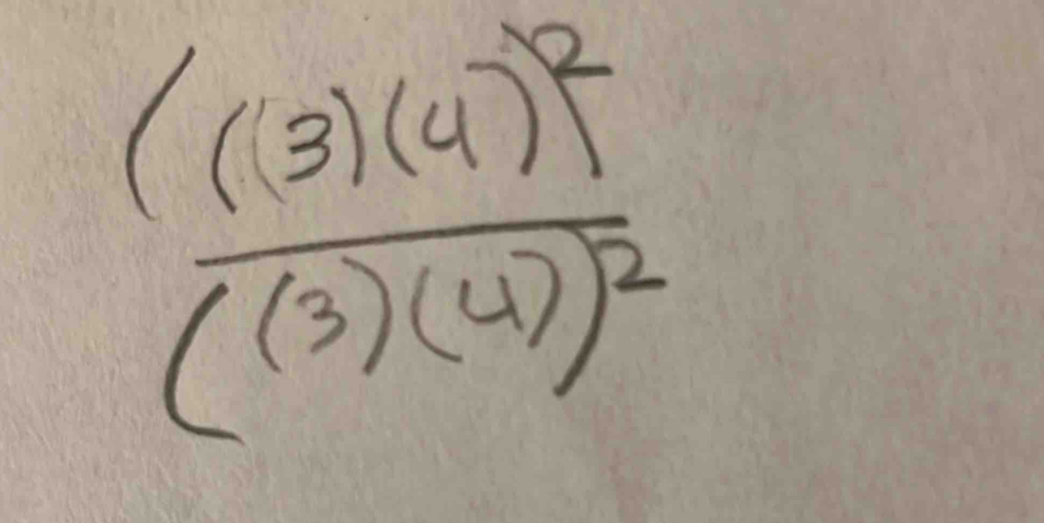 frac ((3)(4)^-2((3)(4))^2