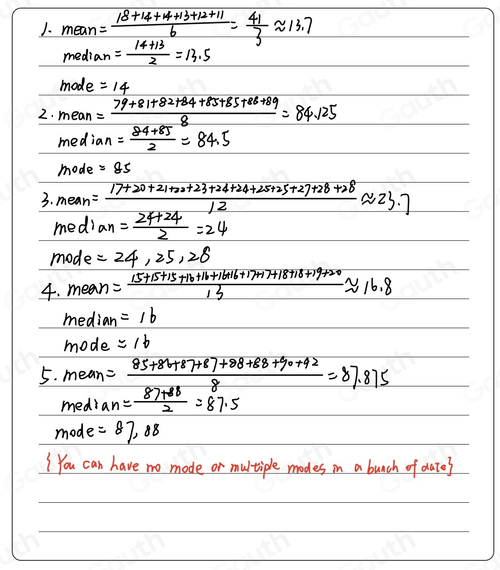 Solved: ACTIVITY Find the mean, median, and mode of the following ...