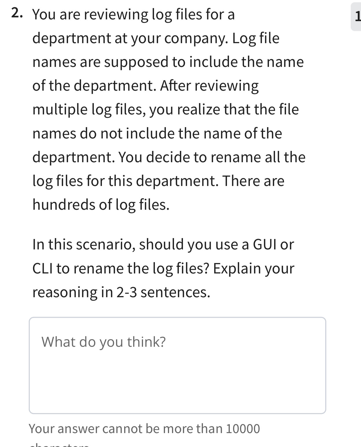 Solved: You are reviewing log files for a 1 department at your company ...