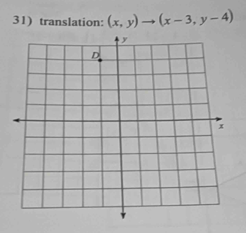 translation: (x,y)to (x-3,y-4)